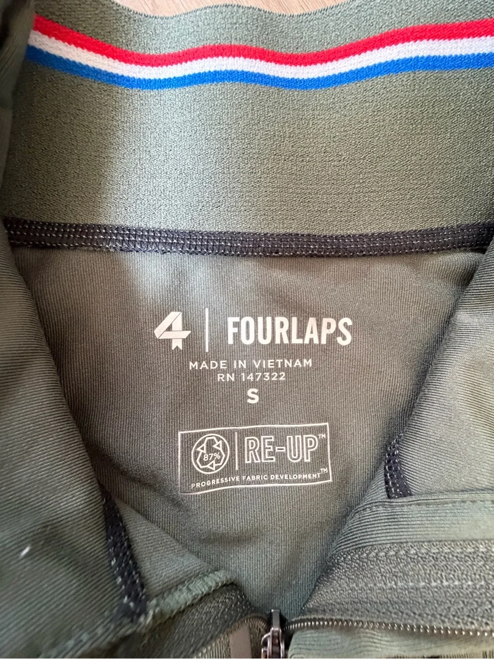 Four Laps Venture Men's Olive Green Quarter-Zip Pullover Sz S